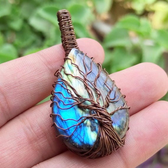Wire Wrapped Pendants, Wire Wrapped Labradorite, Tree of Life
