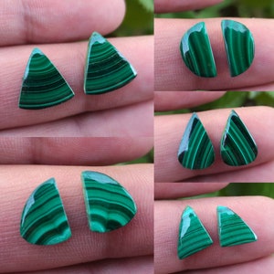 Natürliche Malachit Paar Edelstein, Malachit Paar Cabochon, Schüttgut Malachit Paar Kristall, Malachit Paar Perlen für Schmuck, Wire-Wrap