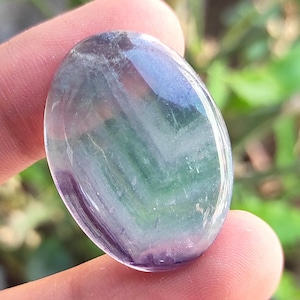 Cabochão de fluorita natural, fluorita solta, cristal de fluorita, pedra preciosa polida, pedra preciosa de fluorita arco-íris, fluorita oval, fabricação de joias