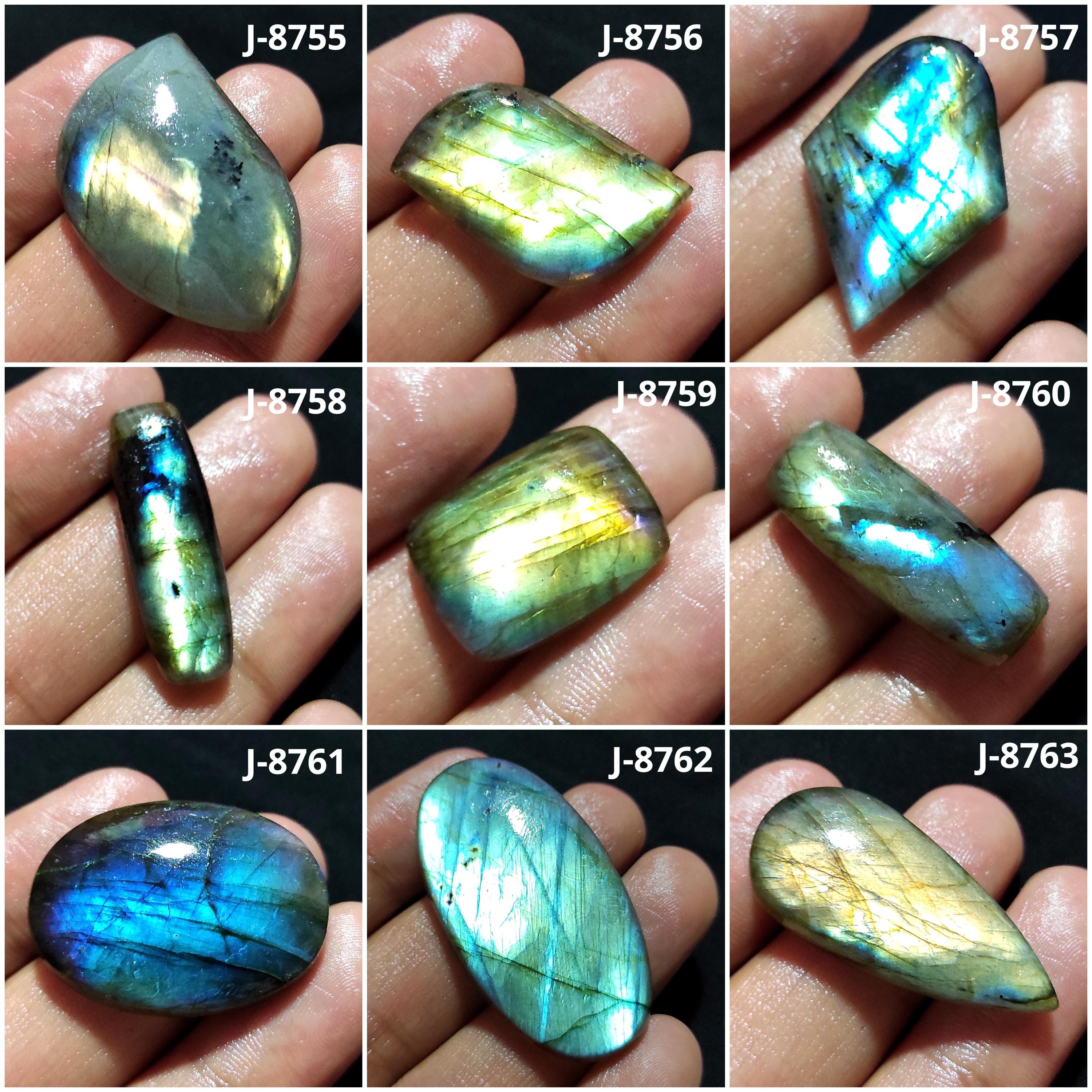 Blue Flash Labradorite Cabochon: Pear Shape Healing Crystal