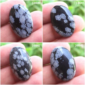 Natürliche Schneeflocken Obsidian Edelstein Cabochon, Oval Cabochon, polierter Stein, Stein Cabochon, Natürlicher Edelstein, Obsidian Fokal, Obsidian Gem