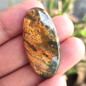 Cabujón de jaspe oceánico natural raro, cabujón liso y pulido con parte trasera plana, forma ovalada, cristal de jaspe oceánico de calidad AAA+ para la fabricación de joyas.