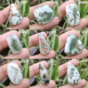 Moosachat Cabochon, grüner Moosachat, ovaler Cabochon, Moosachat, Moosachatstein, natürlicher Moosachat, Moosachat Cab, loser Edelstein