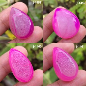 Roze venster druzy edelsteen, ovale druzy-agaat, agaat druzy, doe-het-venster agaat druzy, losse druzy edelsteen voor sieraden, hanger sieraden maken