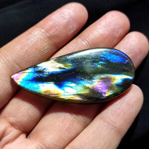 Cabochon di labradorite multifuoco, labradorite a forma di pera, labradorite blu, cristallo curativo, pietra preziosa di labradorite, labradorite per gioielli