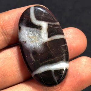 Cabochão Septariano Preto Para Jóias, Pedra Preciosa Septariana, Cristal Septariano, Septariano Oval, Pedra Preciosa Solta, Cristal Preço De Atacado