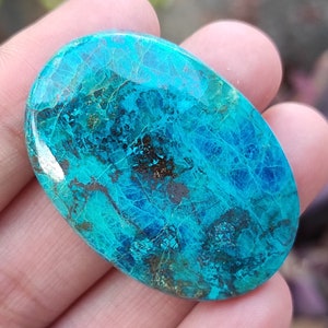 Natuurlijke shattuckiet cabochon, topkwaliteit losse edelsteen sieraden maken levering, shattuckiet zeldzame blauwe gladde kristallen hanger ketting #JJ