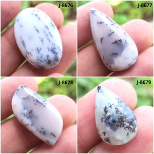 Dendrit-Opal Cabochon, ovaler Dendritenopal Edelstein, polierter Edelstein, birnenförmiger Edelstein Edelstein Dendrit Opal Herstellung für Schmuck