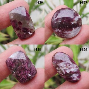 Echte roze toermalijnkwarts cabochon, roze toermalijnkwarts edelsteen, roze toermalijnkwartssteen, cabochon met platte achterkant, ronde kwarts