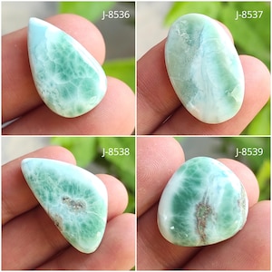 Cabochão genuíno de larimar oceânico, pedra pectolita, larimar azul, larimar pêra, pedra preciosa larimar, pedra larimar, larimar polido, pedras preciosas larimar