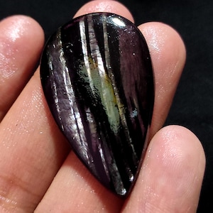 Cabochon a forma di pera di iperstene naturale, pietra preziosa sfusa, pietra preziosa di iperstene lucida per la creazione di gioielli, iperstene per ciondolo, regalo per lei