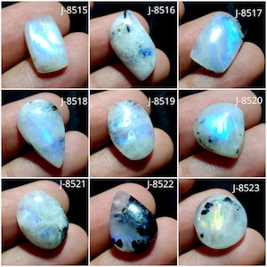 Cabochon di pietra di luna arcobaleno naturale, pietra di luna arcobaleno appariscente, pietra di luna di forme miste, pietra di luna sciolta, cabochon arcobaleno bianco sciolti lisci e lucidati
