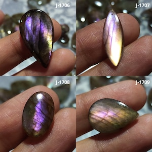 Cabochon di labradorite viola fuoco, labradorite a forma di pera, labradorite viola, cristallo curativo, pietra preziosa di labradorite, pietra per la creazione di gioielli