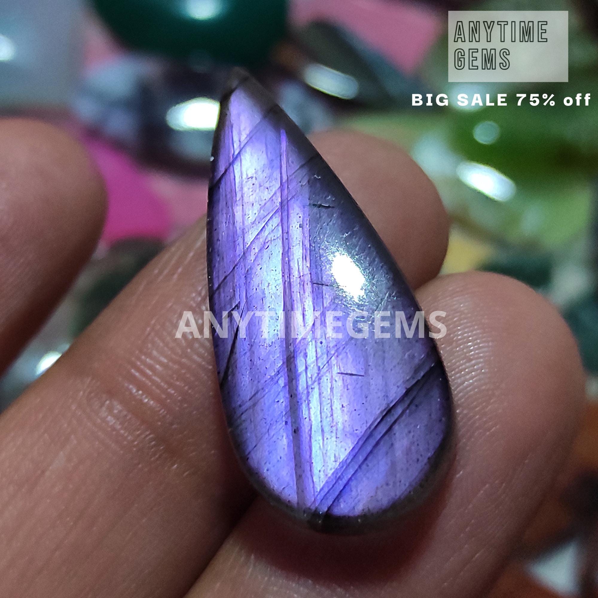 Purple Fire Labradorite Cabochon, Pear Shape Labradorite, Purple Labradorite, Healing Crystal, Labradorite Gemstone, Labradorite For Jewelry