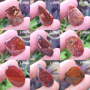 Cabochão raro de ágata musgo vermelho, pedra preciosa de ágata musgo vermelho, pedra preciosa de ágata musgo, ágata musgo solta, cabochões, pedras de joalheria com preço de atacado