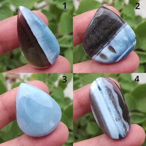 Natürliche Owyhee Blue Opal Cabochon, lose Edelstein, Geburtsstein, Blauer Opal Kristall, Handpolitur Cabochon, blauer Edelstein, ovaler Opalstein