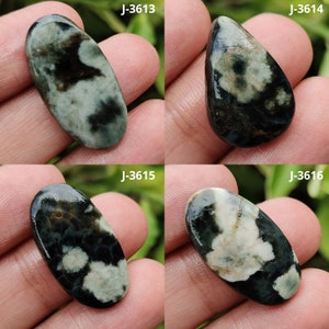 Cabujón de jaspe oceánico natural raro, cabujón liso pulido con parte posterior plana, forma ovalada, cristal de jaspe oceánico de calidad AAA+ para fabricación de joyas