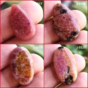 Natürliches Oval Rhodonit Cabochon, Rhodonit Cabochon mit flacher Rückseite, Rhodonit Stein, Oval Rhodonit, Rosa Rhodonit Cabochon, Großhandel Edelstein