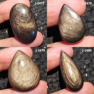 Natuurlijke gouden glans Obsidiaan Cabochon, Ovale Obsidiaan Cabochon, Losse Healing Crystal Stone, Cadeau voor haar, Gepolijste Gouden Glans Obsidiaan #J