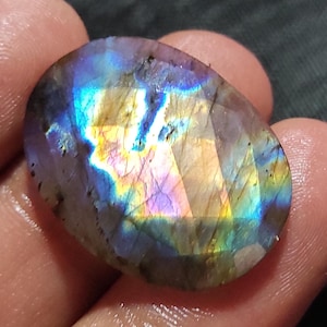 Labradorita natural facetada, labradorita oval, labradorita azul, cristal de cura, labradorita, pedra para fazer joias