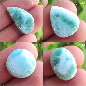 Cabochão Sky Larimar original, pedra pectolita, Larimar azul, Larimar oval, pedra preciosa Larimar, pedra Larimar, Larimar polido, gemas Larimar