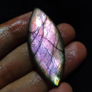 Cabochon di labradorite viola fuoco, labradorite a forma di marquise, labradorite, cristallo curativo, pietra preziosa di labradorite, labradorite per gioielli