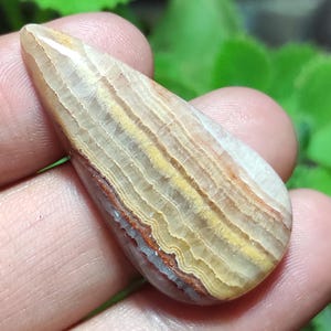 Cabujón de calcita rosada con bandas, piedra preciosa de calcita, ónix rosada con bandas, cabujón de ónix rosa, calcita con bandas, cristal de calcita, cabujón de calcita en forma de pera