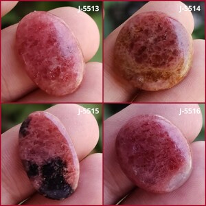Natuurlijke rhodoniet-edelsteen, rhodoniet cabochon met platte achterkant, rhodonietsteen, rhodonietcabines, roze rhodoniet, rhodonietkristal, ovale rhodoniet