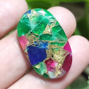 Magnifique cabochon multicolore en tourmaline de cuivre, pierre précieuse de tourmaline créée en laboratoire, pierre précieuse de tourmaline pendentif, pierre précieuse pour la fabrication de bijoux