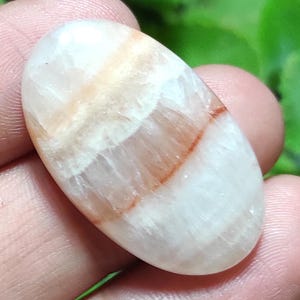 Cabujón de calcita con bandas rosas, piedra preciosa de calcita, ónix con bandas rosas, cabujón de ónix rosa, calcita con bandas, cristal de calcita, cabujón de calcita ovalado