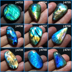 Cabochon labradorite blu naturale appariscente, pietra preziosa labradorite blu AAA+, labradorite ovale, cristallo labradorite, pietra pendente labradorite