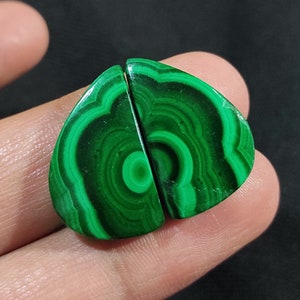 Natuurlijk malachiet paar edelsteen, malachiet matched paar cabochon, bulk malachiet paar kristal, malachiet paar kralen voor sieraden, draadwikkel
