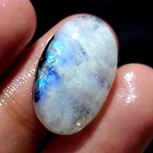 Cabochon di pietra di luna arcobaleno naturale, pietra di luna arcobaleno appariscente, pietra di luna ovale, pietra di luna sfusa, cabochon per gioielli, prezzo all'ingrosso #