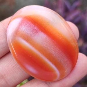 Pedra preciosa genuína de ágata com faixas laranja, pedra preciosa solta, pedra preciosa natural de ágata oval, cabochão de ágata com faixas, pedra preciosa para fabricação de joias