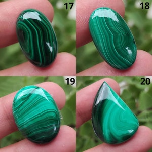 Cabujón de malaquita natural, piedra preciosa suelta, cristal de malaquita verde, piedra preciosa de malaquita verde lisa y hermosa con parte posterior plana, malaquita con bandas