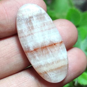 Cabujón de calcita con bandas rosas, piedra preciosa de calcita, ónix con bandas rosas, cabujón de ónix rosa, calcita con bandas, cristal de calcita, cabujón de calcita ovalado