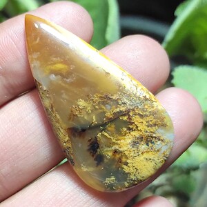 Cabochon di agata dendrite naturale, pietra preziosa a forma di pera, pietra di agata dendrite, agata dendrite per collana, pietra di agata dendrite avvolta in filo per gioielli