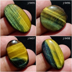 Piedra preciosa de ojo de tigre natural, cabujón de ojo de tigre, cristal de ojo de tigre, piedra preciosa pulida, cabujón plano, cabujón suelto, fabricación de joyas