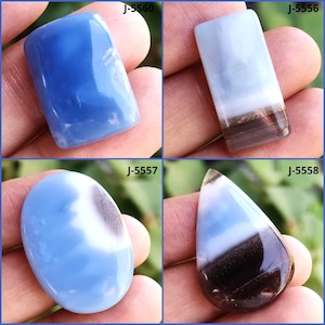 Cabochon di opale blu naturale Owyhee, pietra preziosa sciolta, pietra portafortuna, cristallo di opale blu, cabochon lucidato a mano, pietra preziosa blu, pietra opale ovale