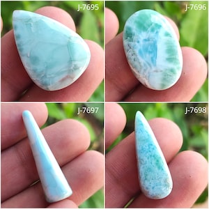 Cabujón de larimar oceánico auténtico, piedra pectolita, larimar azul, larimar ovalado, piedra preciosa de larimar, piedra de larimar, larimar pulido, gemas de larimar