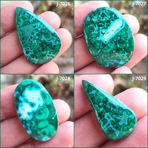 Natuurlijke groene malachiet edelsteen malachiet cabochon, glad groen mooi aan één kant gepolijste malachiet edelsteen platte achterkant, ovaal malachiet