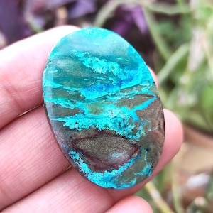 Cabochão de azurita shattuckita natural, fornecimento de joias com pedras preciosas soltas, shattuckita azul rara, colar com pingente de cristal,