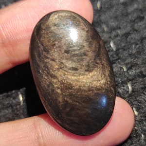 Cabochon d'obsidienne dorée naturelle, cabochon d'obsidienne ovale, pierre de cristal de guérison en vrac, cadeau pour elle, obsidienne dorée polie J J-2477