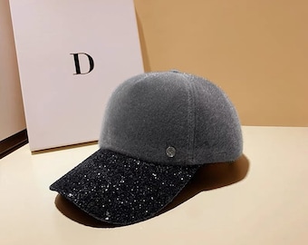 Gray Fleece Baseball Cap | Christmas Young Adult Gift | Cool Hat | Creative Gift All Season Outdoor Activities | Two Tones| Winter Cute Hat