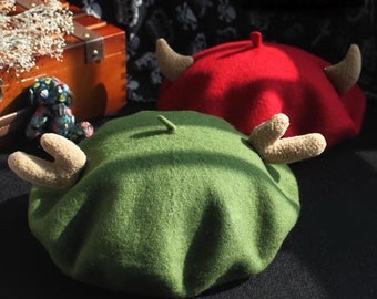 Reindeer Brete Hat | Wool Hat | Winter Cute Hat  | Gifts For Young Adults and Kids | Hat For All Seasons | Christmas Gift | Christmas Hat