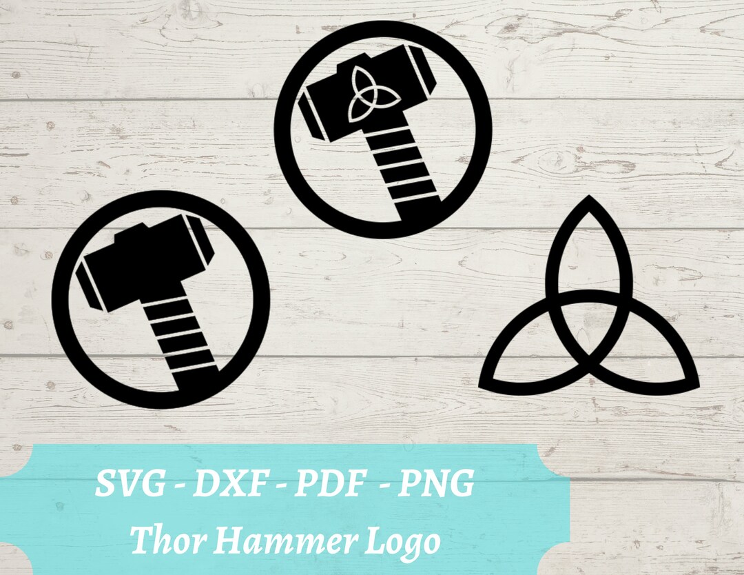 Thor Hammer Logo SVG File Marvel Mjolnir Digital File Dxf Etsy