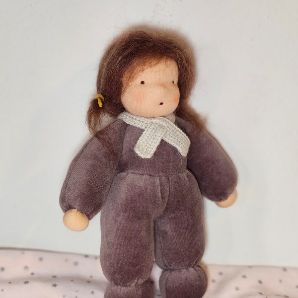 Handmade plush toy. 9-inch waldorf doll. Made of natural materials. Waldorf toy