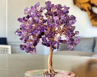 Crystal Tree Amethyst Tree Feng Shui Decor Spiritual Gift Mindful Decor Gift Meditation Crystal Tree Bonsai Gemstone Tree Large