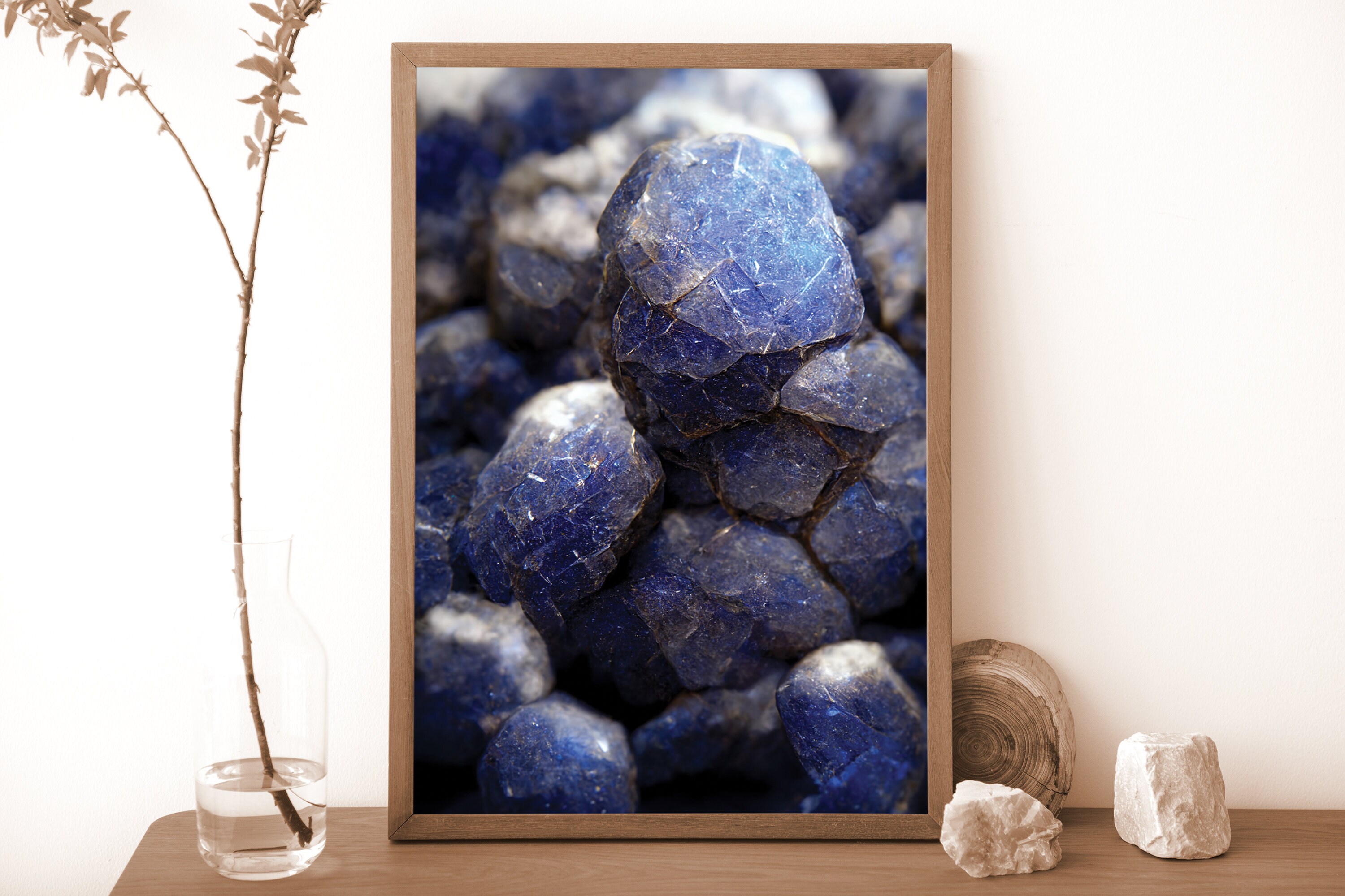 Crystals Print Set of 4 Wall Art Gemstones Painting Modern Art Etsy