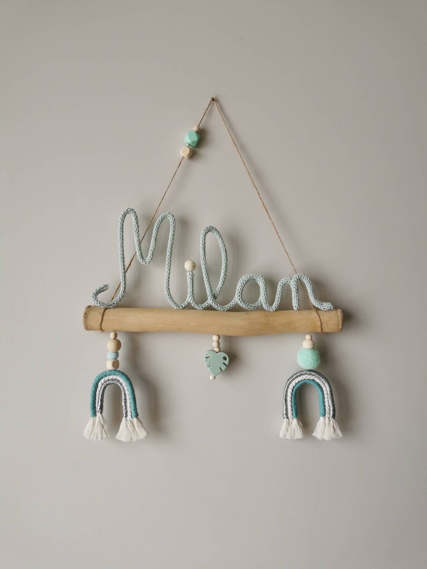 Prénom en Tricotin sur Bois Flotté